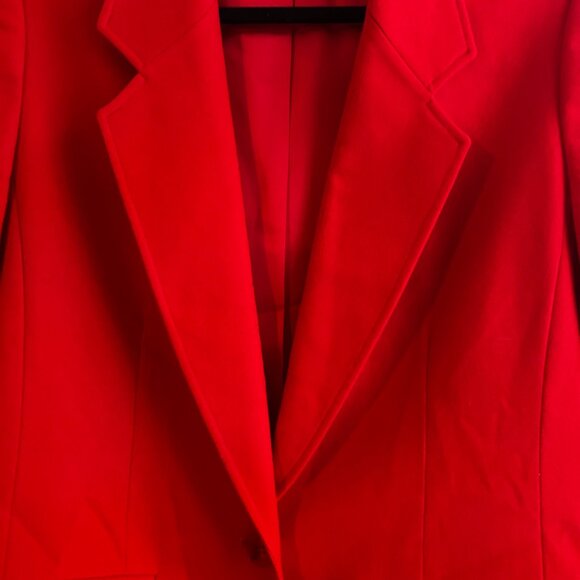 VINTAGE 60's Pendleton Bright Red 100% Wool Blazer with Single Button Closure - Picture 4 of 8